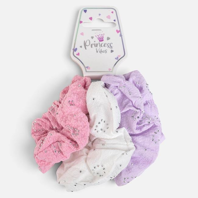 Elastice de Păr Gofrate cu Strasuri pentru Copii – 3buc [3]