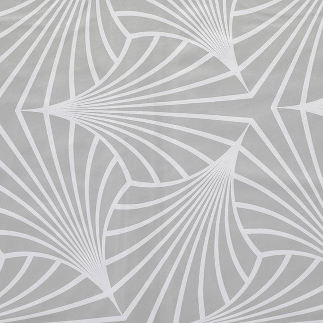 Față de Masă Plastifiată Gri-Alb cu Model Liniar, 180x140 cm, Vinil [3]