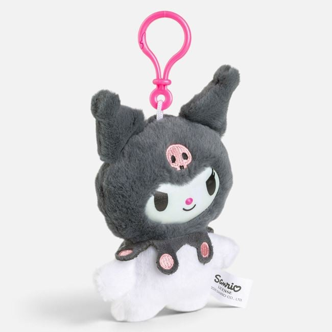 Figurină Kuromi din Pluș Gri cu Clemă, 18 cm [3]