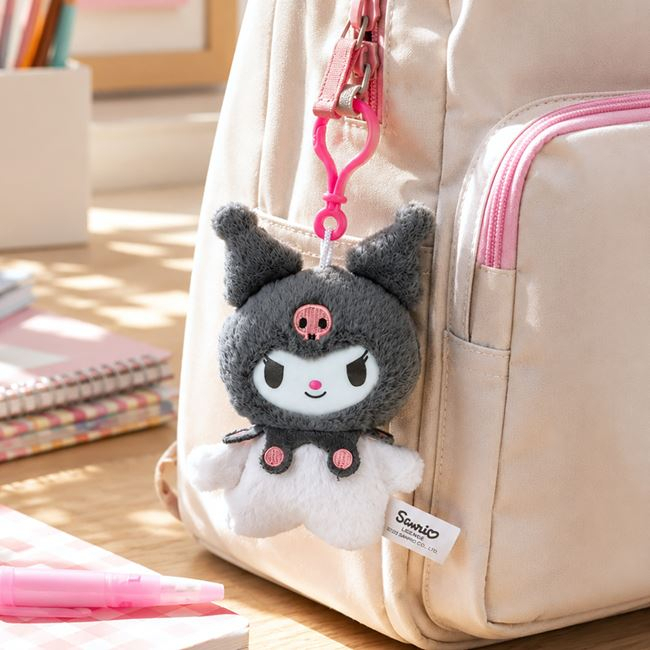 Figurină Kuromi din Pluș Gri cu Clemă, 18 cm [2]