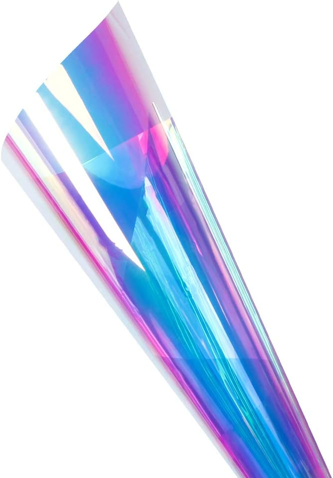 Folie Autoadeziva Pentru Geam Cu Protectie Solara UV, Blue Neon, Model Cameleon Holografic Albastru, Calitate Premium, Dimensiune 200 x 60 cm CBD CORAL BEST DEALS [10]