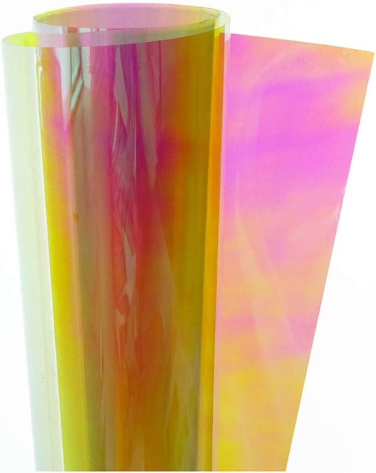 Folie Autoadeziva Pentru Geam Cu Protectie Solara UV, Rosu Neon, Model Cameleon Holografic Rosu, Calitate Premium, Dimensiune 200 x 60 cm CBD CORAL BEST DEALS [1]