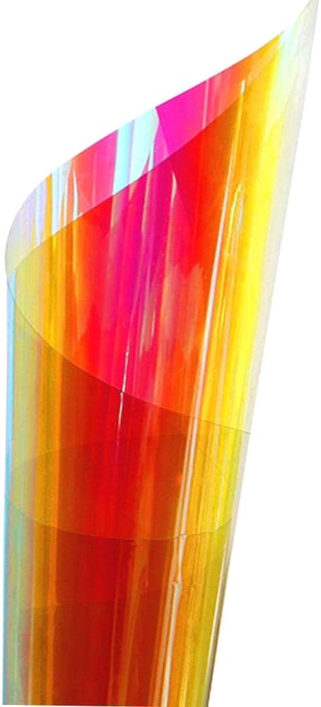 Folie Autoadeziva Pentru Geam Cu Protectie Solara UV, Rosu Neon, Model Cameleon Holografic Rosu, Calitate Premium, Dimensiune 200 x 60 cm CBD CORAL BEST DEALS [7]