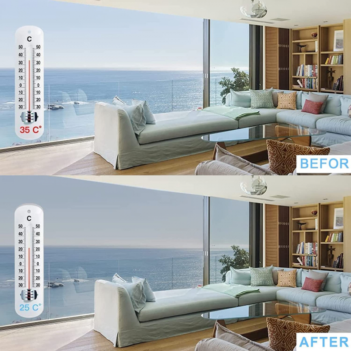 Folie Autoadeziva Pentru Geam cu Protectie Solara UV si Efect de Oglinda, Albastru, Calitate Premium, Dimensiune 200 x 60 cm CBD CORAL BEST DEALS [17]