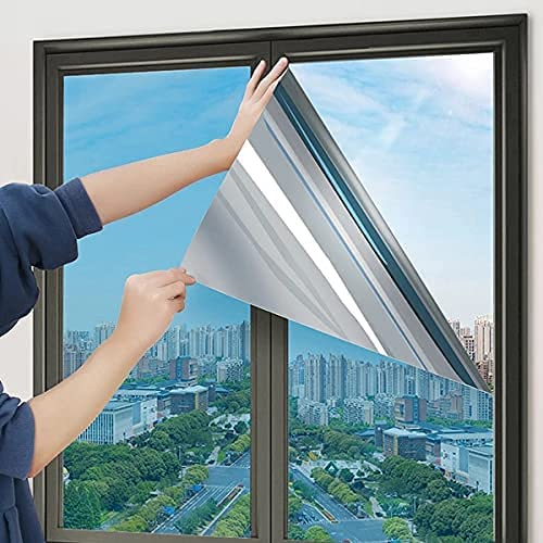 Folie Autoadeziva Pentru Geam cu Protectie Solara UV si Efect de Oglinda, Silver, Calitate Premium, Dimensiune 200 x 50 cm CBD CORAL BEST DEALS [2]