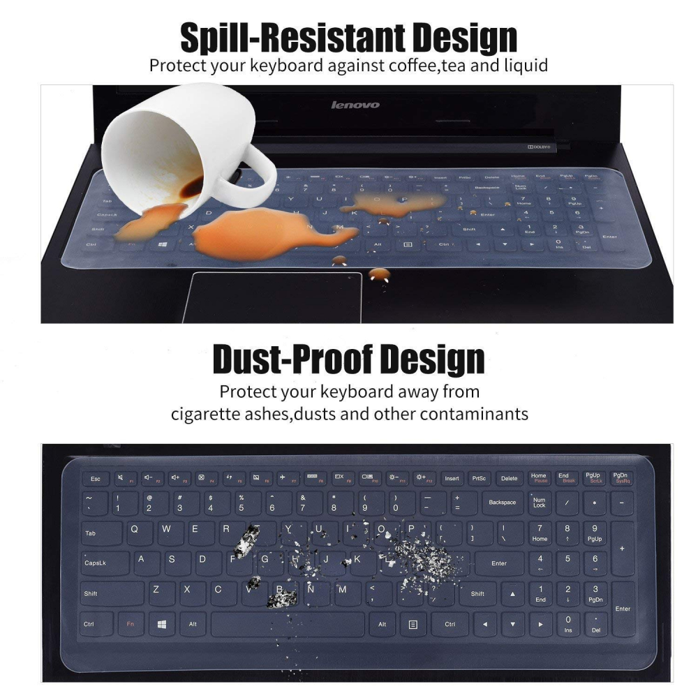Folie de Protectie din Silicon Transparent, pentru Tastatura Laptop, Reutilizabila, Dimensiune Universala, 13 x 31 cm, CBD CORAL BEST DEALS [3]