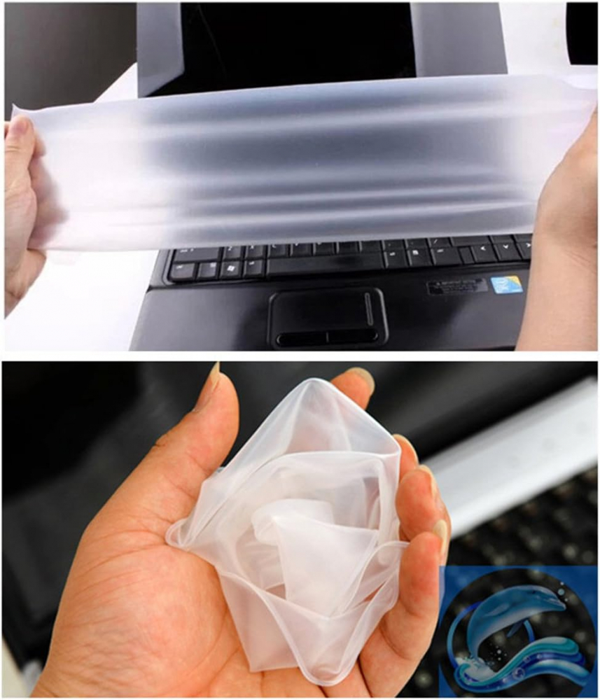 Folie de Protectie din Silicon Transparent, pentru Tastatura Laptop, Reutilizabila, Dimensiune Universala, 13 x 31 cm, CBD CORAL BEST DEALS [4]