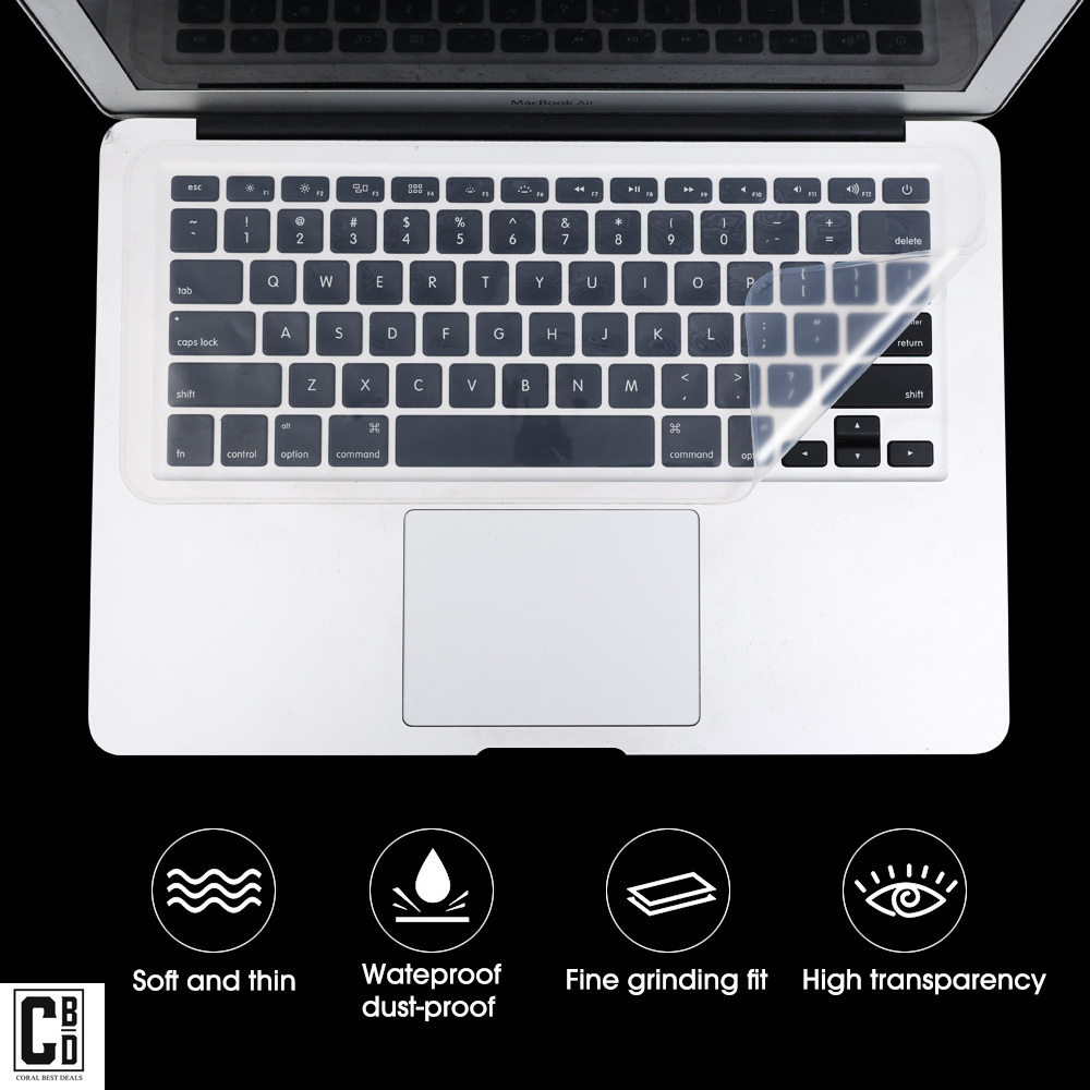 Folie de Protectie pentru Tastatura Laptop, din Silicon Transparent, Reutilizabila, Dimensiune Universala, CBD CORAL BEST DEALS [3]