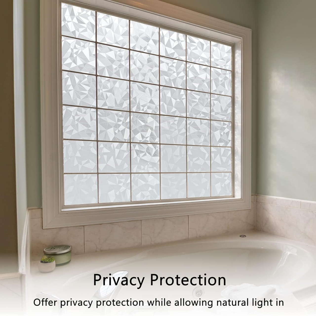Folie decorativă pentru geam cu efect privacy 200 x 60 cm, model Diamant [4]
