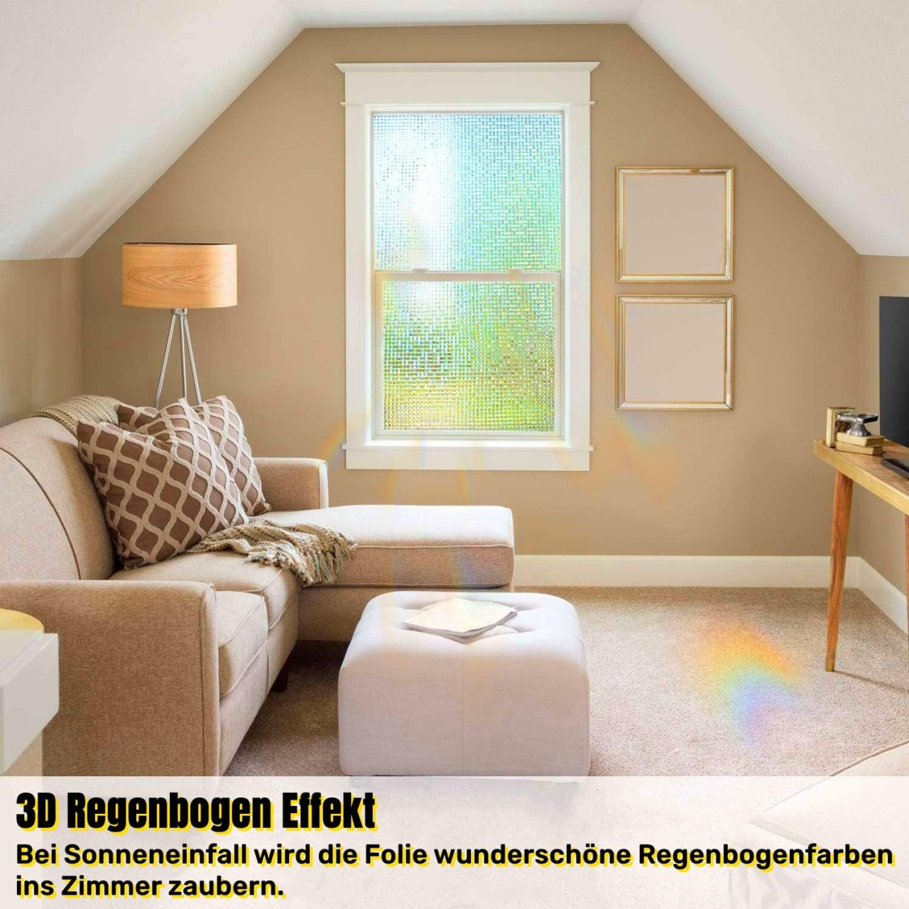 Folie decorativă pentru geam cu efect privacy 200 x 60 cm, model Mozaic holografic [3]