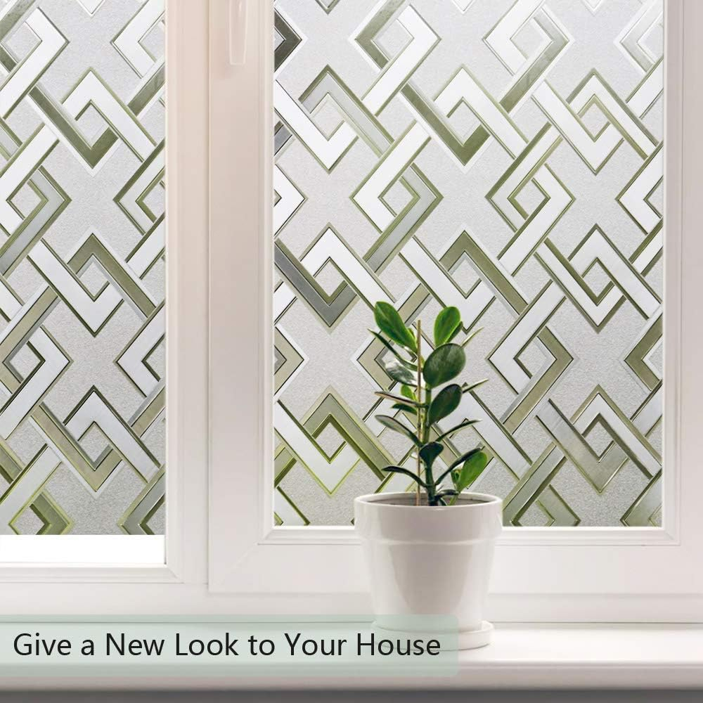 Folie decorativă pentru geam cu efect privacy 200 x 60 cm, model Romburi [5]