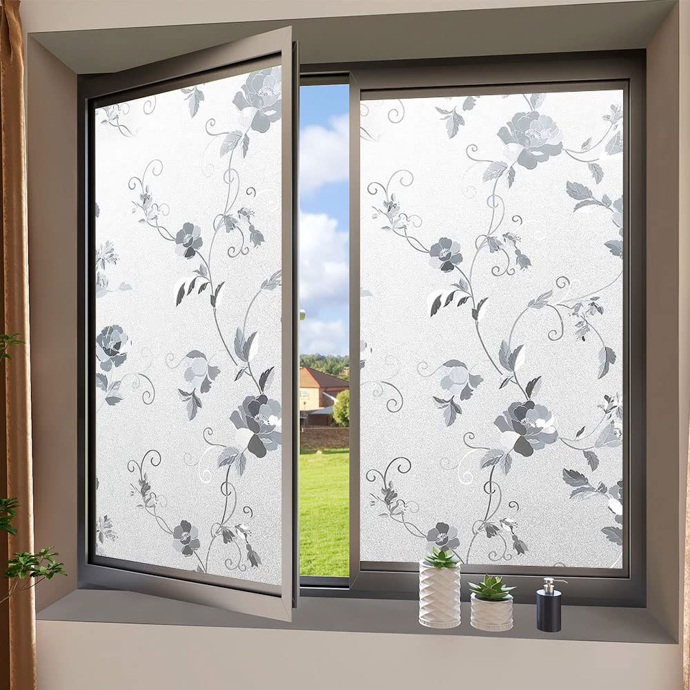 Folie geam privacy 200 x 60 cm, model Bujori, pentru casă și birou [5]