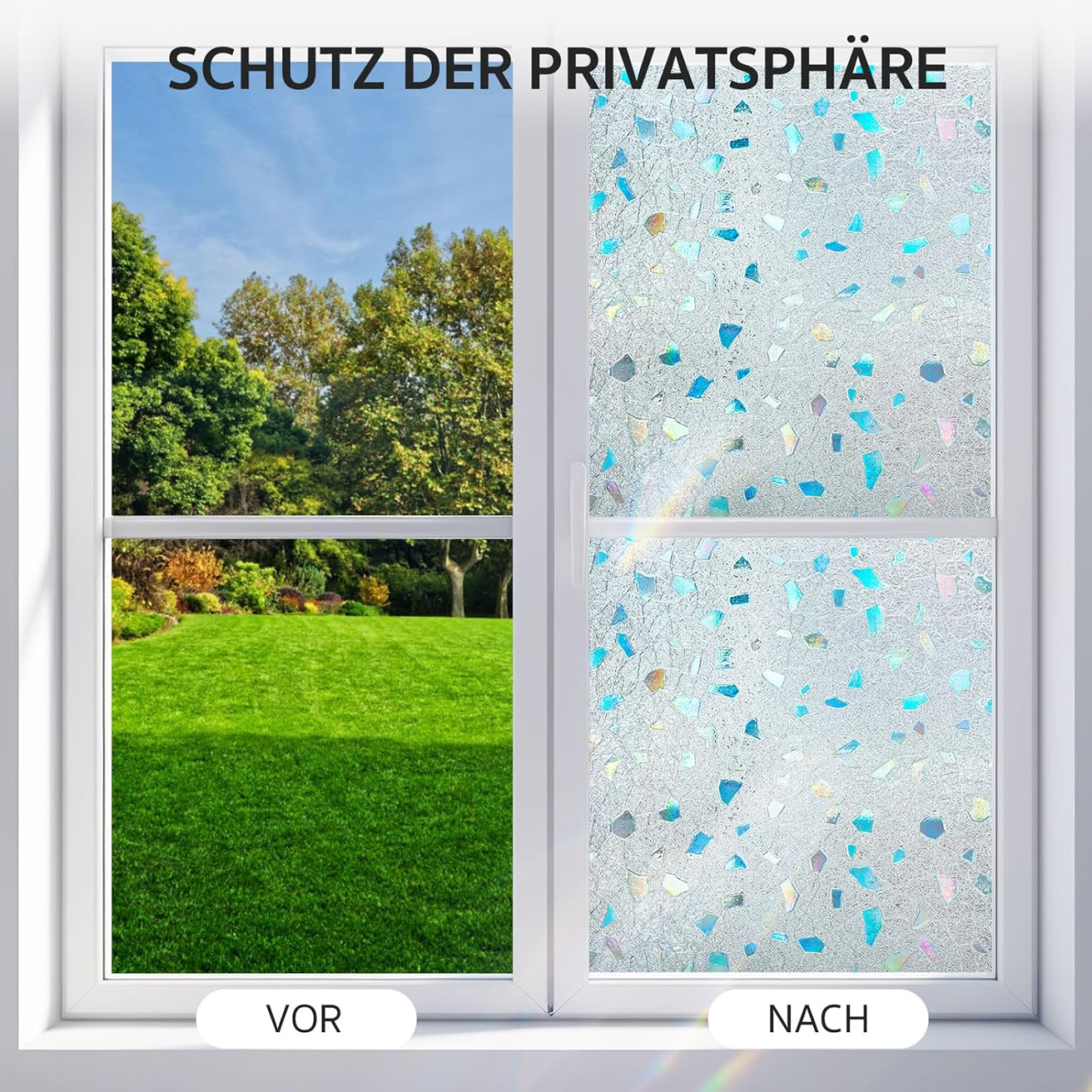 Folie geam privacy 200 x 60 cm, model Geometric holografic, pentru casă și birou [4]
