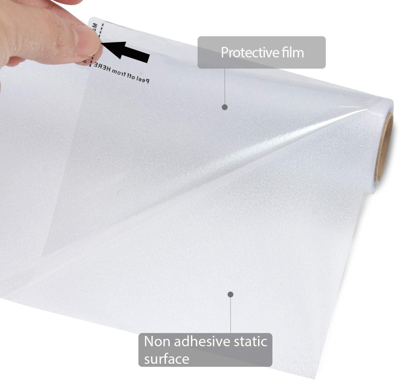 Folie mată autoadezivă pentru geam 60 x 200 cm, privacy și protecție UV [18]