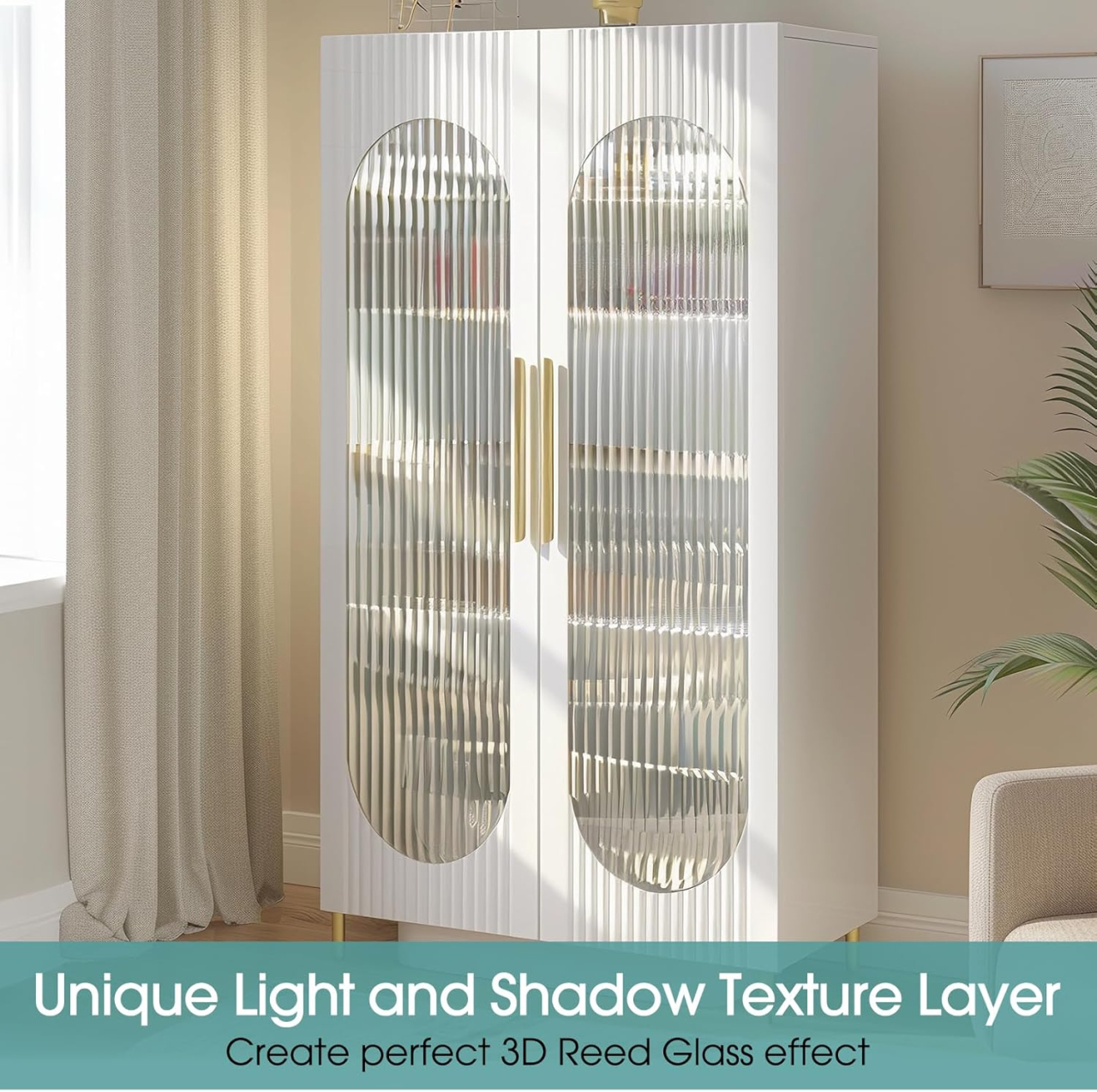 Folie privacy decorativă pentru geam 200 x 60 cm, model Reeded Glass, protecție UV [2]