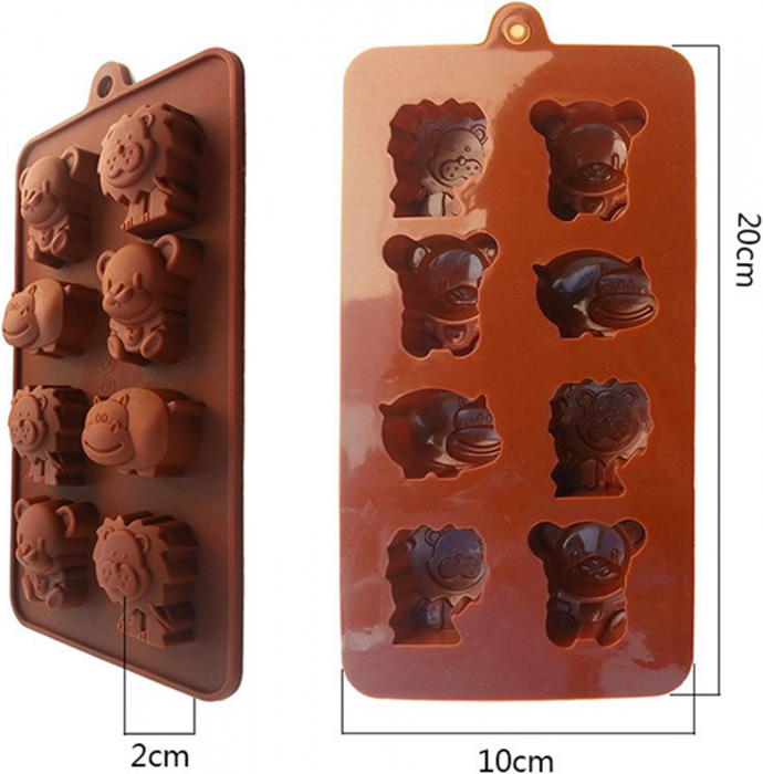 Forma din Silicon, Model Animale Salbatice pentru Ciocolata de Casa, Bomboane, Jeleuri sau Cuburi de Gheata, CBD CORAL BEST DEALS [1]