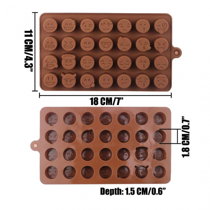 Forma din Silicon, Model Emoticoane pentru Ciocolata de Casa, Bomboane, Jeleuri sau Cuburi de Gheata, CBD CORAL BEST DEALS [5]