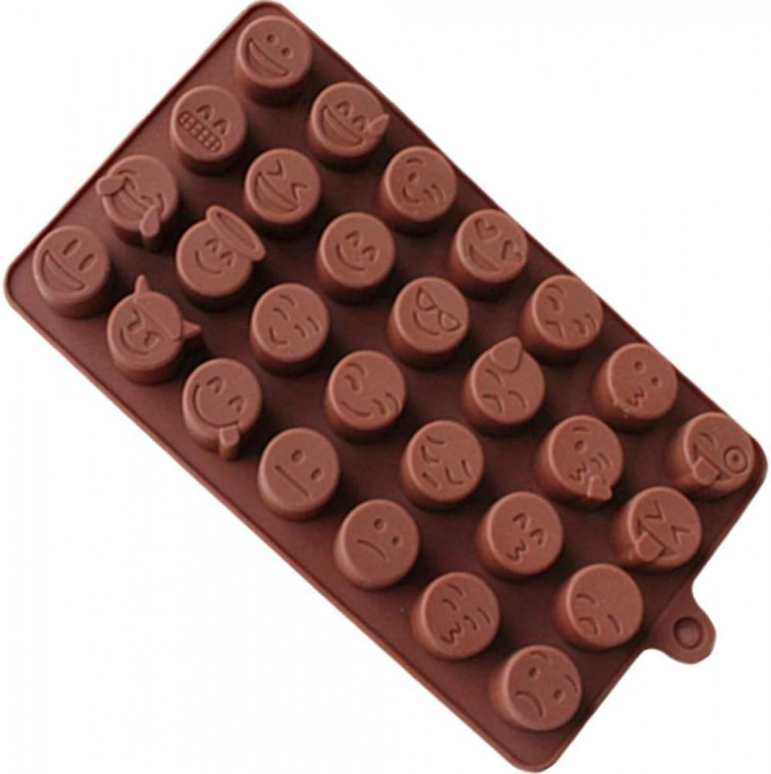 Forma din Silicon, Model Emoticoane pentru Ciocolata de Casa, Bomboane, Jeleuri sau Cuburi de Gheata, CBD CORAL BEST DEALS [9]