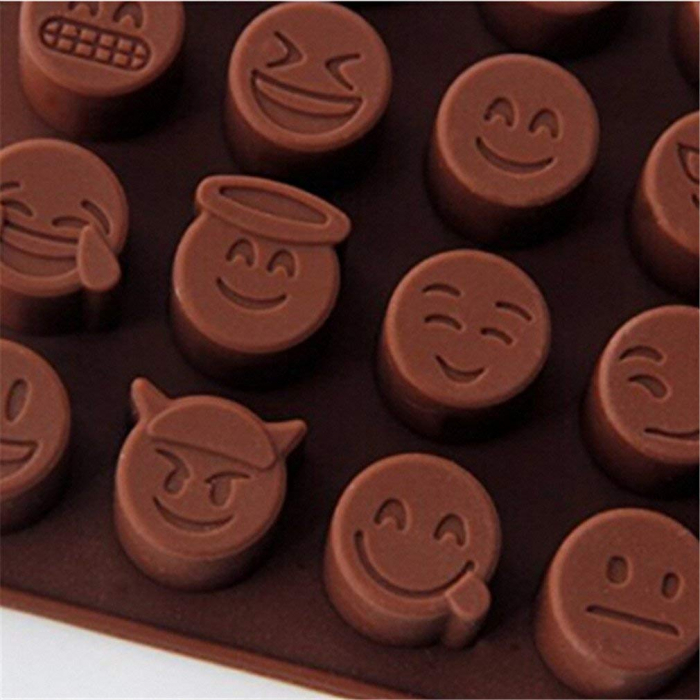 Forma din Silicon, Model Emoticoane pentru Ciocolata de Casa, Bomboane, Jeleuri sau Cuburi de Gheata, CBD CORAL BEST DEALS [6]
