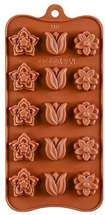 Forma din Silicon, Model Flori pentru Ciocolata de Casa, Bomboane, Jeleuri sau Cuburi de Gheata, CBD CORAL BEST DEALS [1]