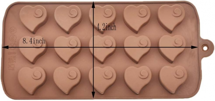Forma din Silicon, Model Inima pentru Ciocolata de Casa, Bomboane, Jeleuri sau Cuburi de Gheata, CBD CORAL BEST DEALS [10]