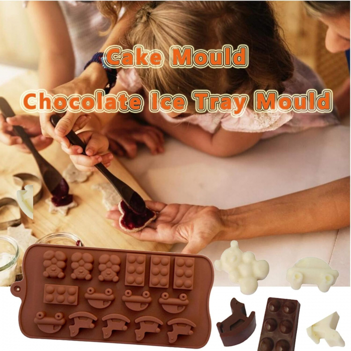 Forma din Silicon, Model Masinuta, Lego, Ursuleti, pentru Ciocolata de Casa, Bomboane, Jeleuri sau Cuburi de Gheata, CBD CORAL BEST DEALS [2]