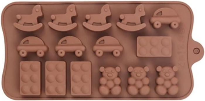Forma din Silicon, Model Masinuta, Lego, Ursuleti, pentru Ciocolata de Casa, Bomboane, Jeleuri sau Cuburi de Gheata, CBD CORAL BEST DEALS [7]