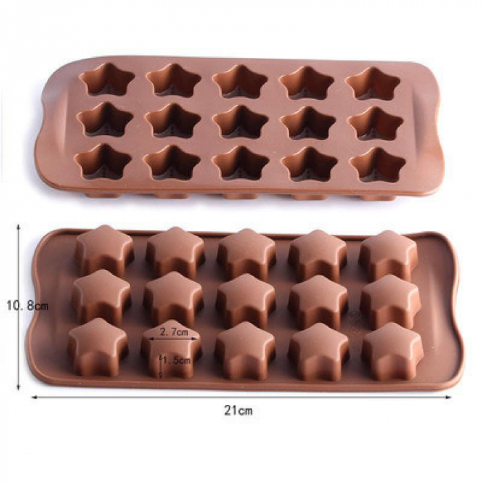 Forma din Silicon, Model Stelute pentru Ciocolata de Casa, Bomboane, Jeleuri sau Cuburi de Gheata, CBD CORAL BEST DEALS [1]