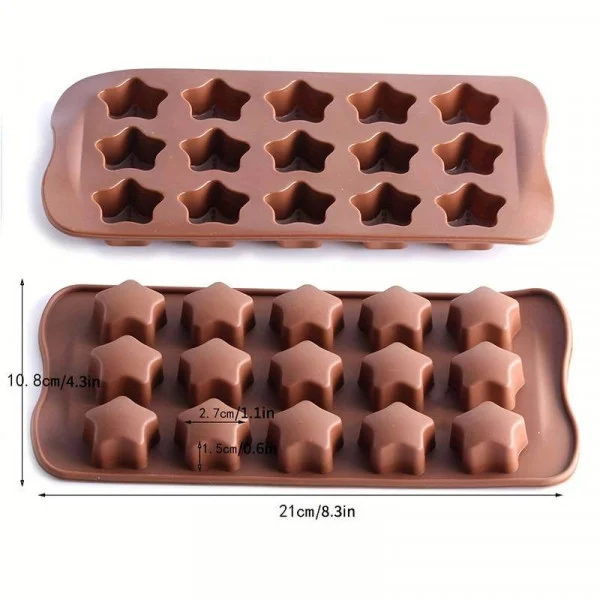 Forma din Silicon, Model Stelute pentru Ciocolata de Casa, Bomboane, Jeleuri sau Cuburi de Gheata, CBD CORAL BEST DEALS [6]