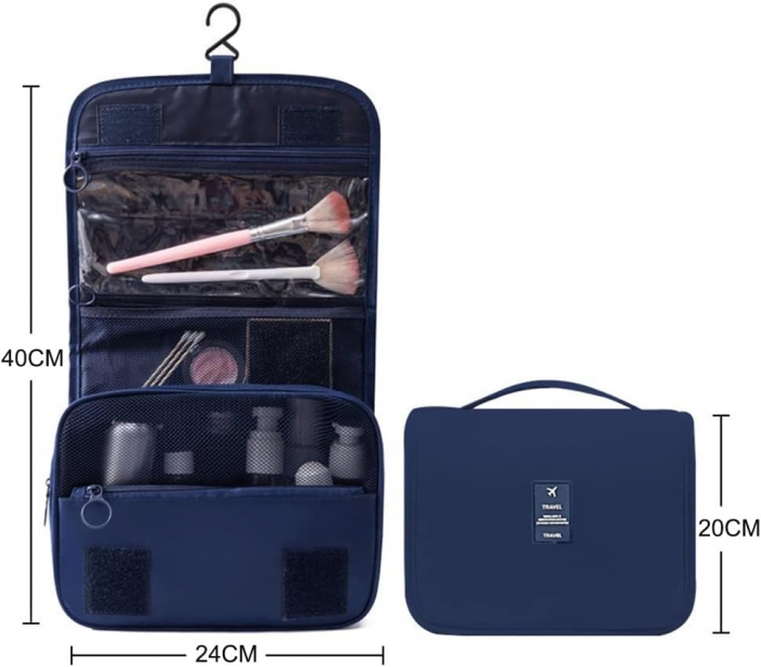 Geantă de Cosmetice Albastru Impermeabilă pentru Călătorie - CBD CORAL BEST DEALS [8]