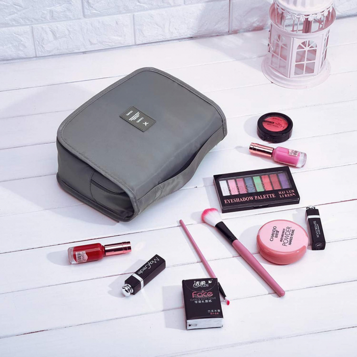 Geanta Cosmetice Gri, pentru Voiaj si Transport Produse de Igiena Personala, Impermeabila, CBD CORAL BEST DEALS [3]