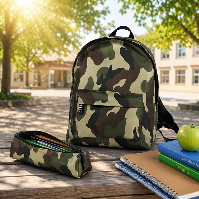 Ghiozdan Scolar Army cu Penar 31x13,5x42,5cm [2]