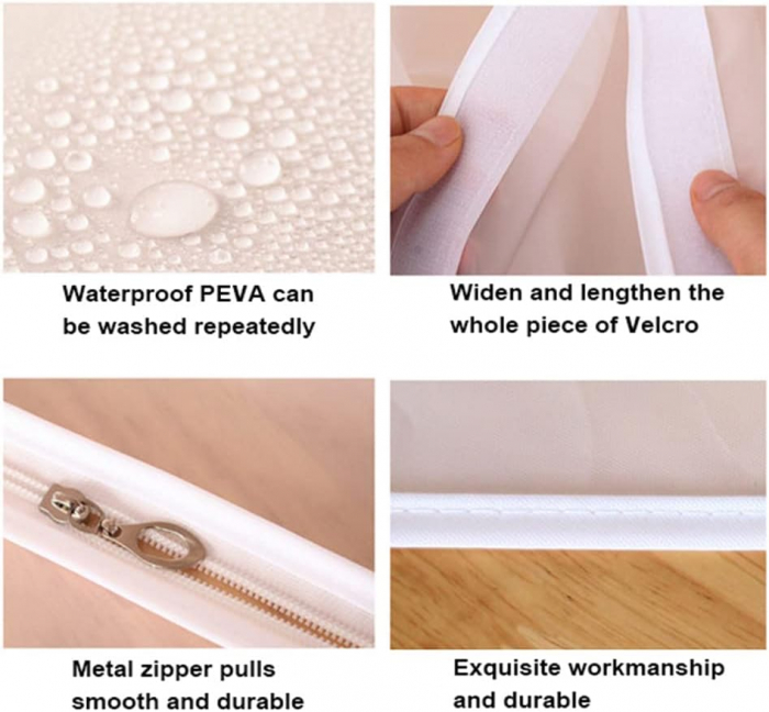 Husa Protectie Haine, pentru Dressing sau Sifonier, Material Premium Impermeabil, 50 x 60 x 150 cm, Alb, CBD CORAL BEST DEALS [10]
