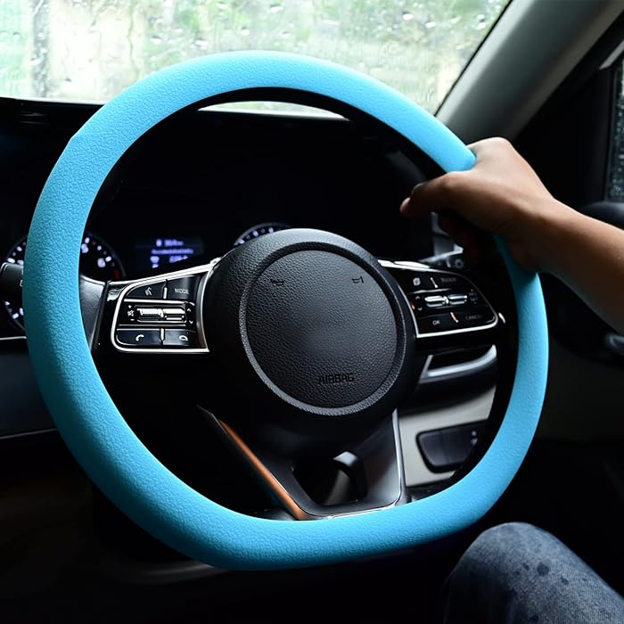 Husă Volan Albastru Deschis din Silicon Elastic 32-40 cm - CBD CORAL BEST DEALS [5]