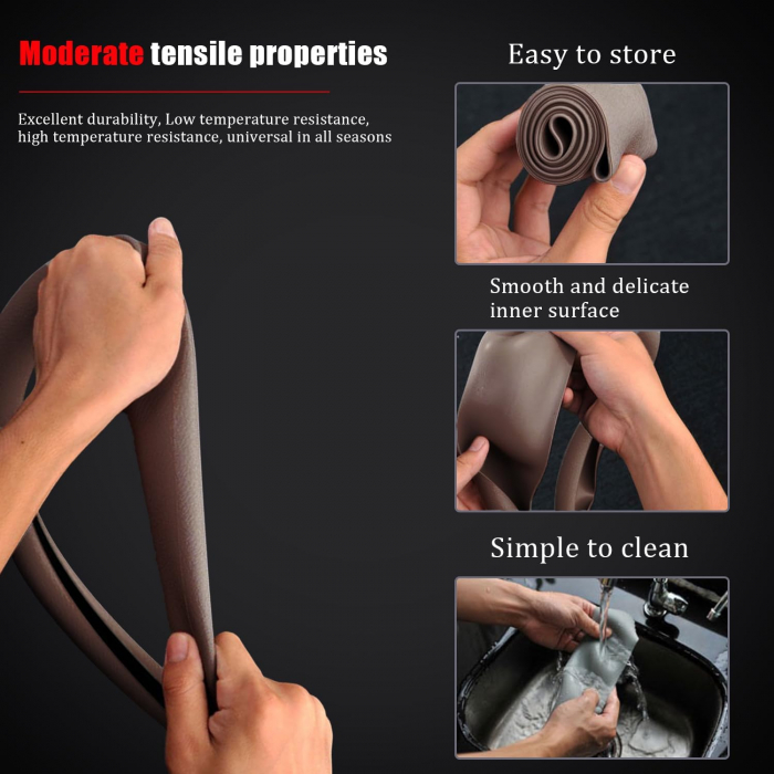 Husa Volan Maro din Silicon Elastic, Pentru Protejarea Volanului Masinii si Condus Confortabil, Universal Compatibila, Diametru 32-40 cm, CBD CORAL BEST DEALS [3]