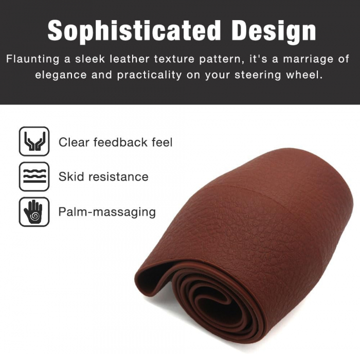 Husa Volan Maro din Silicon Elastic, Pentru Protejarea Volanului Masinii si Condus Confortabil, Universal Compatibila, Diametru 32-40 cm, CBD CORAL BEST DEALS [4]