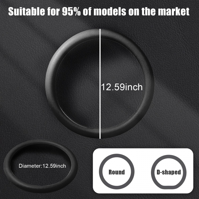 Husa Volan Negru din Silicon Elastic, Pentru Protejarea Volanului Masinii si Condus Confortabil, Universal Compatibila, Diametru 32-40 cm, CBD CORAL BEST DEALS [5]