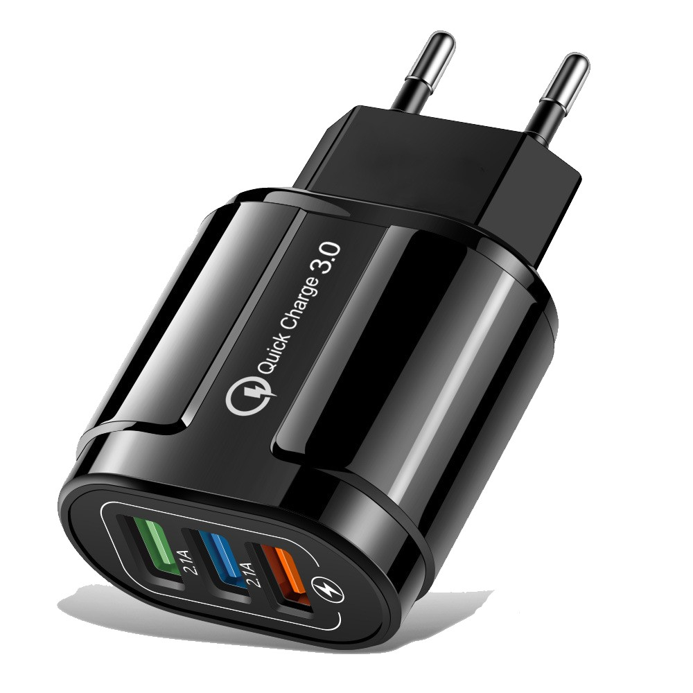 Incarcator Retea 3x USB cu Multiple Protectii Ultra Fast Charge Qualcomm 3.0, Negru, CBD CORAL BEST DEALS Negru 2.1 Ah [1]