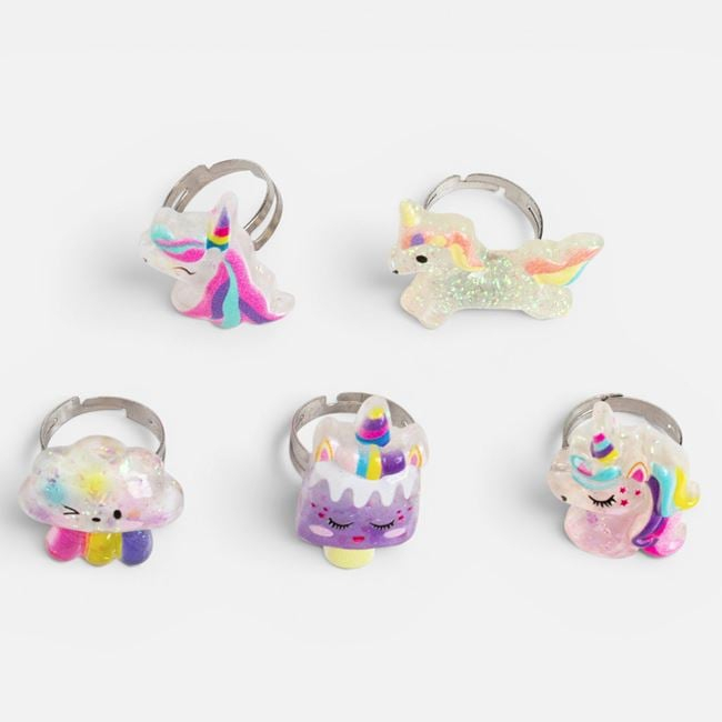 Set 5 Inele cu Sclipici Frosty, Modele Diverse pentru Copii [2]