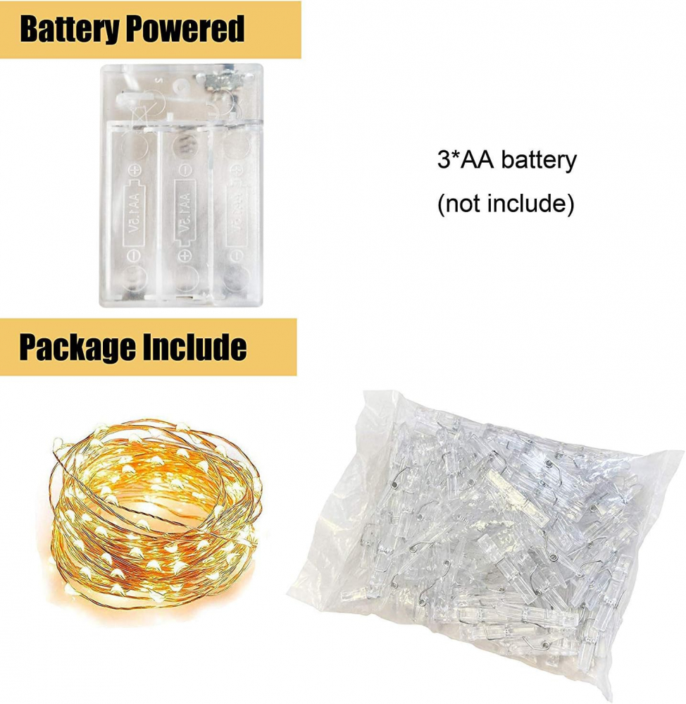 Instalatie Ghirlanda cu 20 Carlige si 20 de Leduri pentru Prindere Fotografii, Lumina Alba, CBD CORAL BEST DEALS [17]