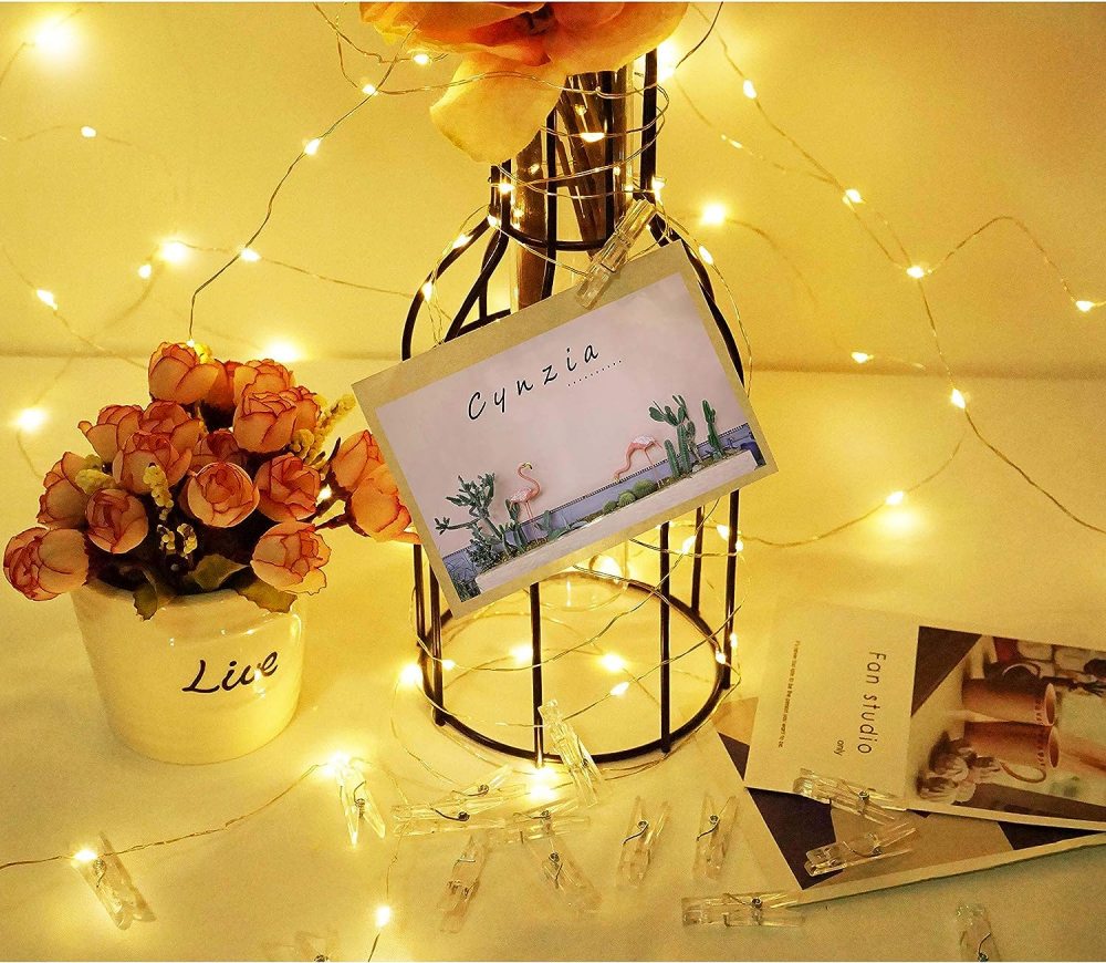 Instalatie Ghirlanda cu 20 Carlige si 20 de Leduri pentru Prindere Fotografii, Lumina Alba, CBD CORAL BEST DEALS [2]