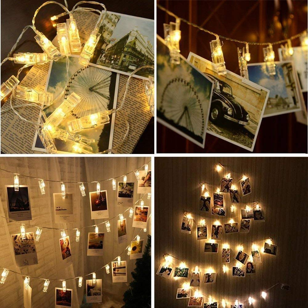 Instalatie Ghirlanda cu 20 Carlige si 20 de Leduri pentru Prindere Fotografii, Lumina Alba, CBD CORAL BEST DEALS [5]