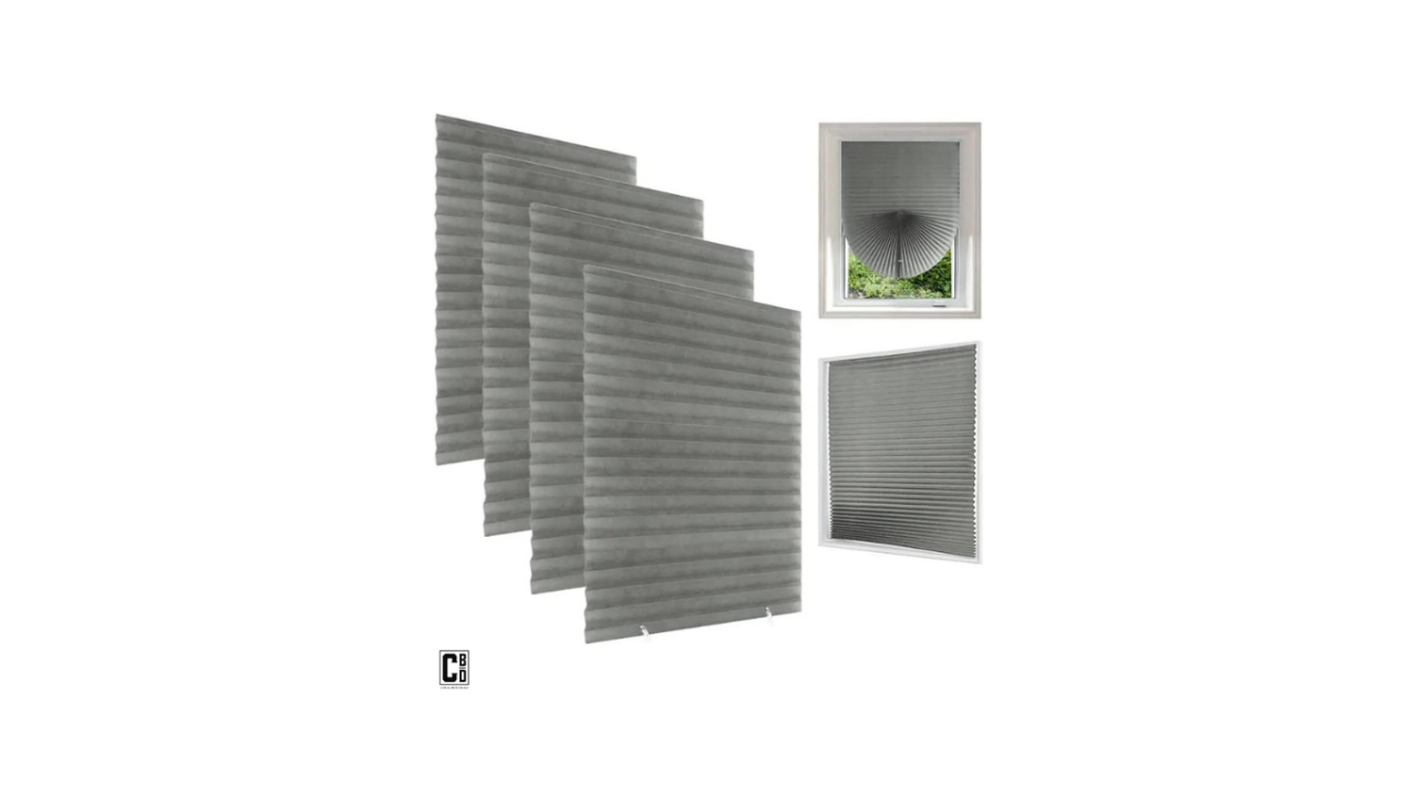 Jaluzea Plisată Autoadezivă 60×150 cm Gri - PVC Textil, Eleganță și Practicitate pentru Fereastră | Coral Best Deals [5]