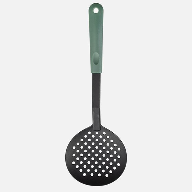 Lingură Perforată Antracit cu Mâner Verde 33 cm [3]