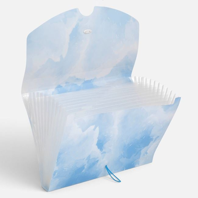 Mapă Bleu Marble Glitter cu 13 Compartimente & Buton 33,5x24cm [2]