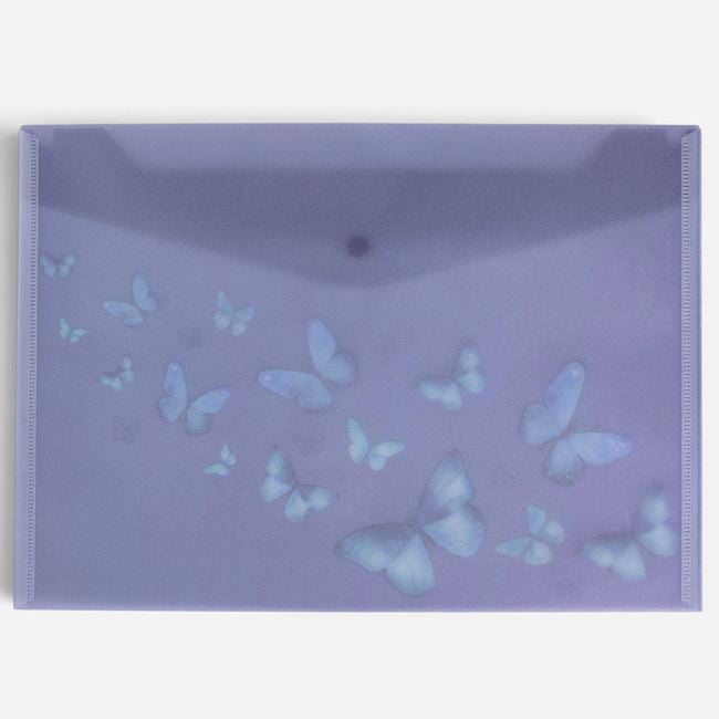 Mapă cu Capsa Mov cu Fluturi Glitter 33x23,6cm [3]
