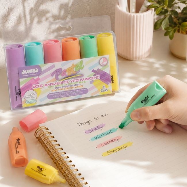 Set 6 Mini Evidențiatoare în Culori Pastel [2]