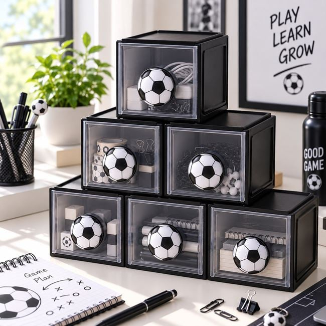 Mini organizator birou cu minge de fotbal 8,5x8,5x8,5 cm [2]