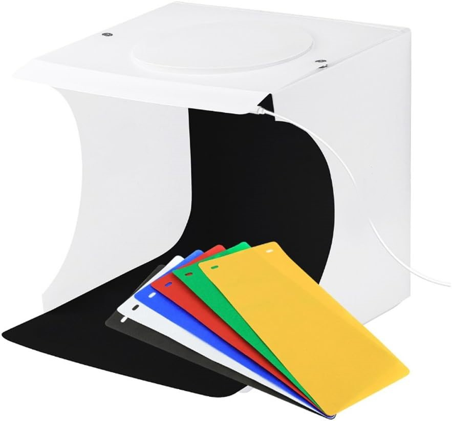 Mini studio foto cu benzi LED pentru fotografii de produs , Studio foto cu 6 fundaluri colorate și iluminare LED [1]