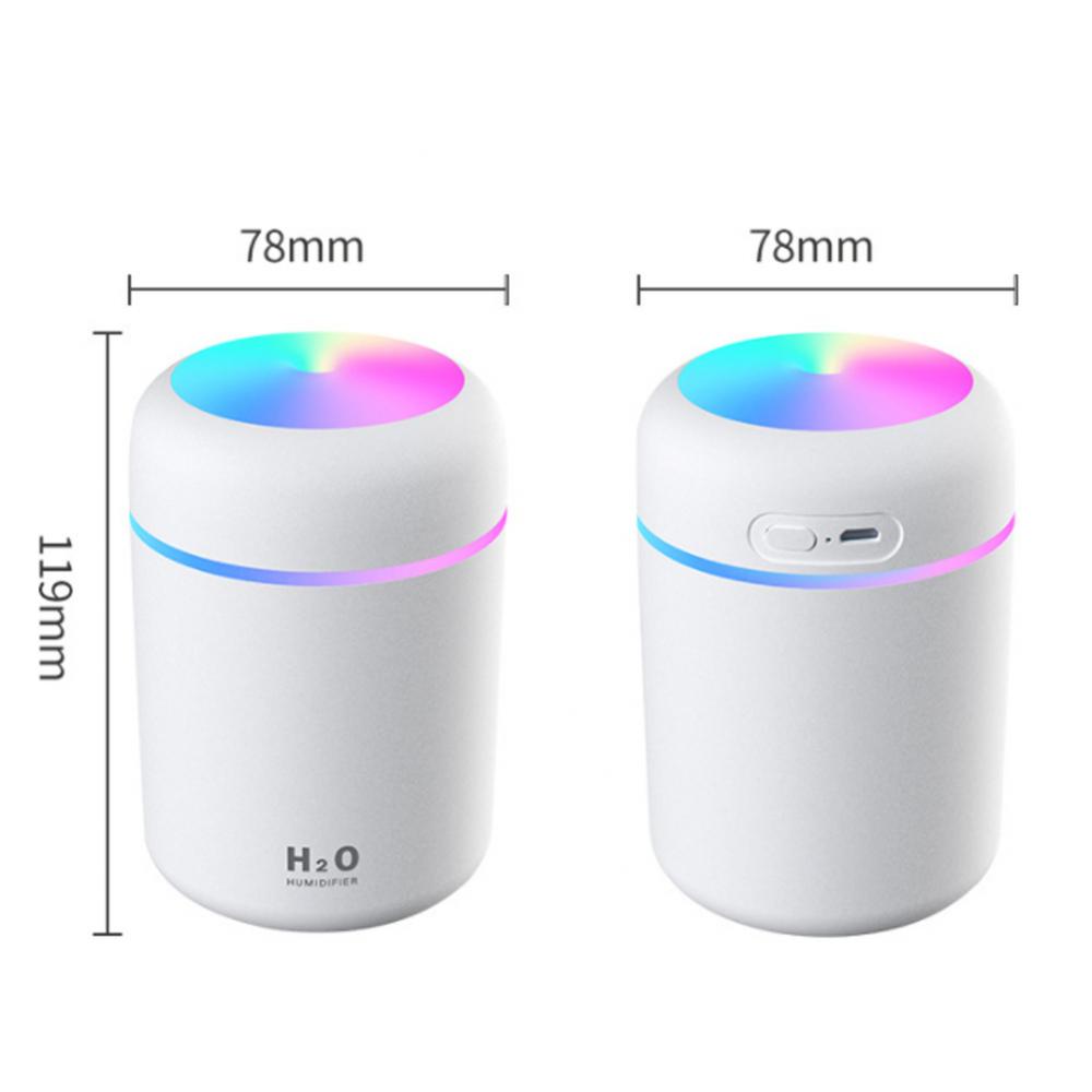 Mini Umidificator, Difuser, Model Premium cu 2 Moduri de Functionare A Luminilor si A Timpului de Functionare, Aromaterapie, Alb, Cbd Coral Best Deals [5]